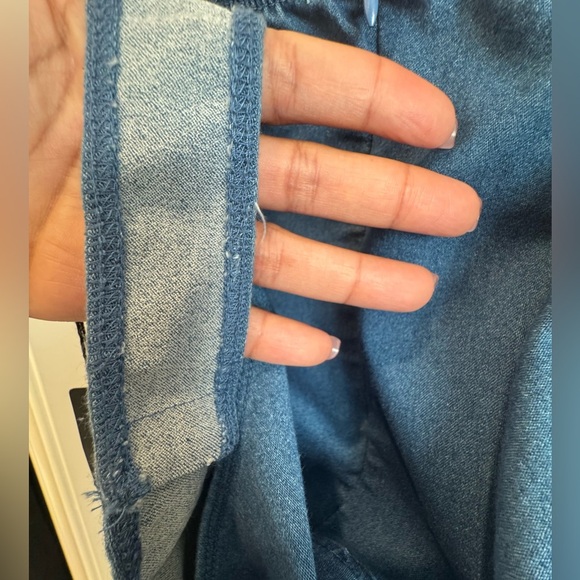 NWT Blue Denim Bodysuit with Beaded Detail - Picture 6 of 8